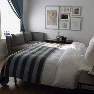 Standard double with king bed, and private facilities (shower)